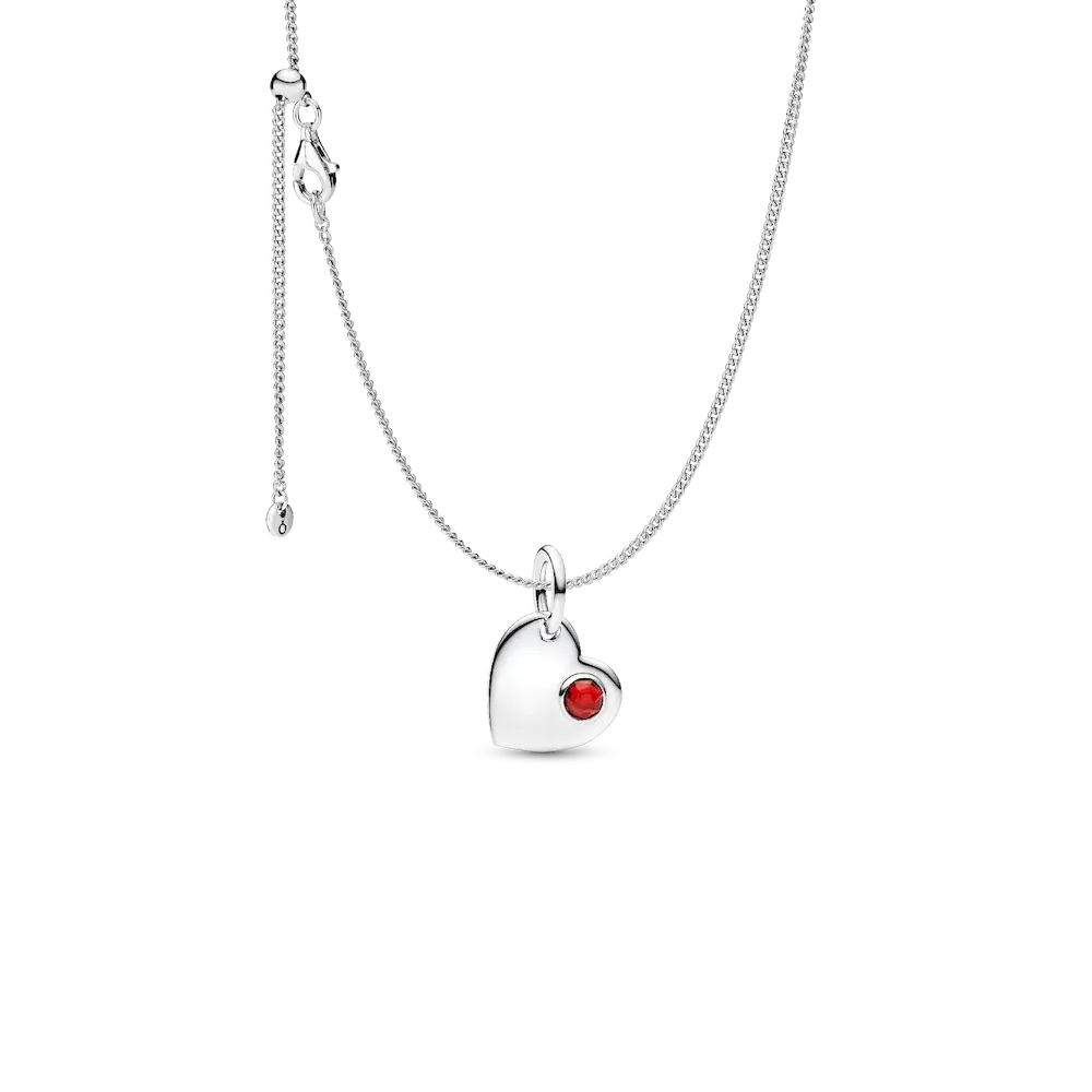 PSG2556_RGB.webp January Birthstone Heart Pendant Necklace - Image 1