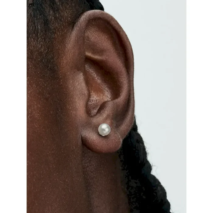 Treated Freshwater Cultured Pearl 4.5mm Stud Earrings - Image 2