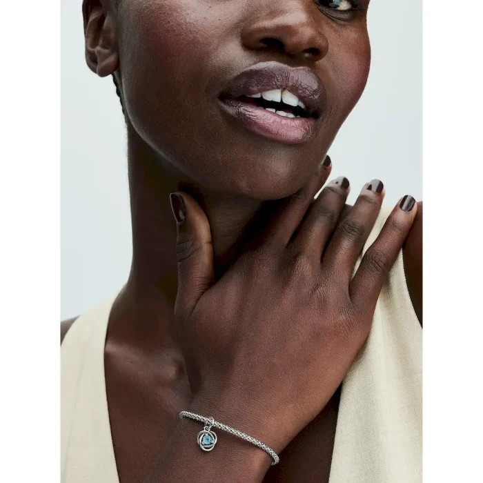 March Eternity Circle Dangle Charm Bracelet Set - Image 7