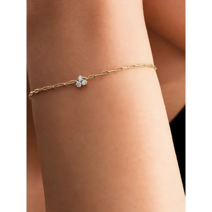 Pandora Era Bezel Lab-Grown Diamond Cluster Paperclip Chain Bracelet - Image 3