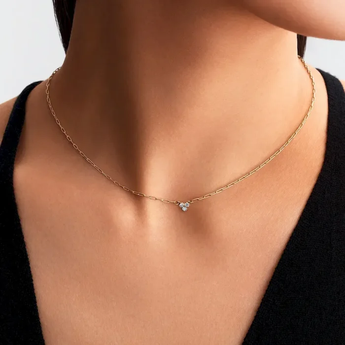 Pandora Era Lab-Grown Diamond Cluster Paperclip Chain Necklace - Image 3