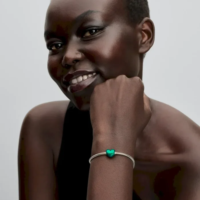 Metallic Green Heart Charm - Image 4