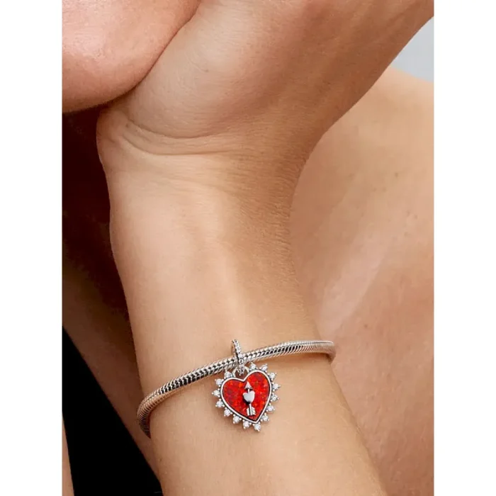 Spinnable Arrow Heart Dangle Charm - Image 2