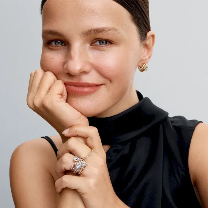 Triple Heart Hoop Earrings - Image 3