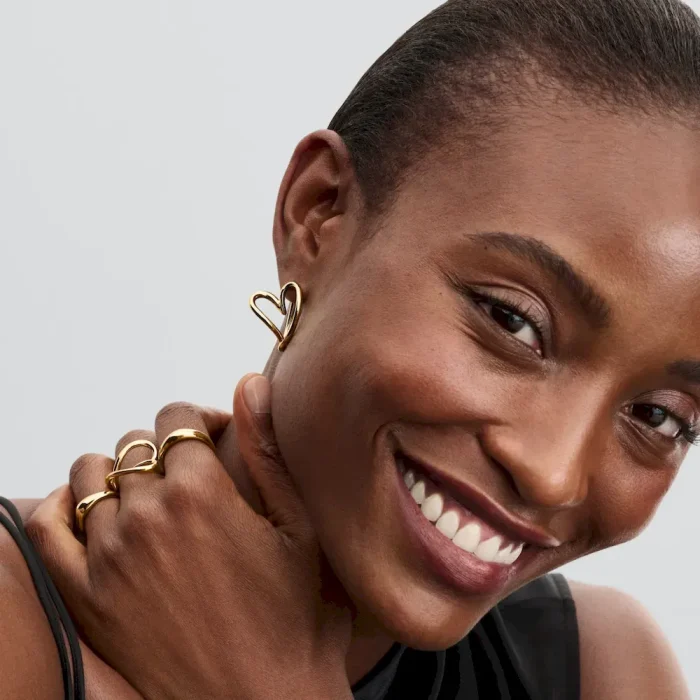 Organically Shaped Heart Hoop Earrings - Image 4