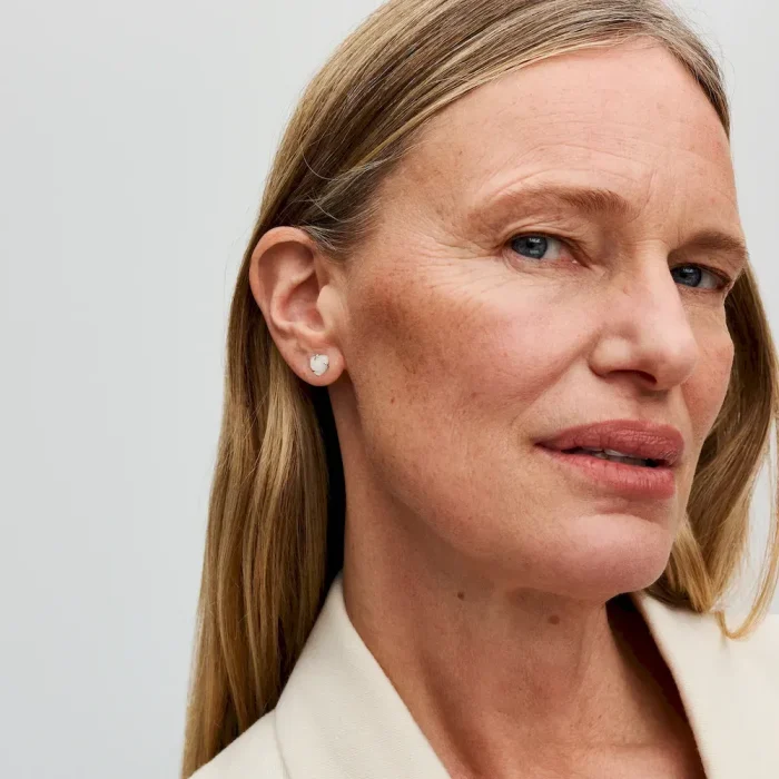 White Rose in Bloom Stud Earrings - Image 2