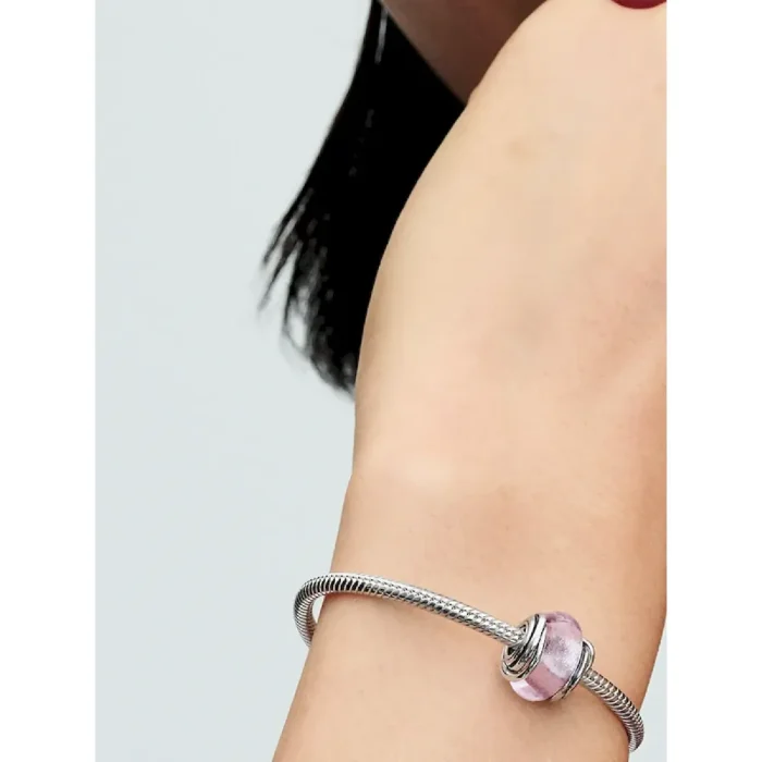 Encircled Pink Murano Glass Charm - Image 2