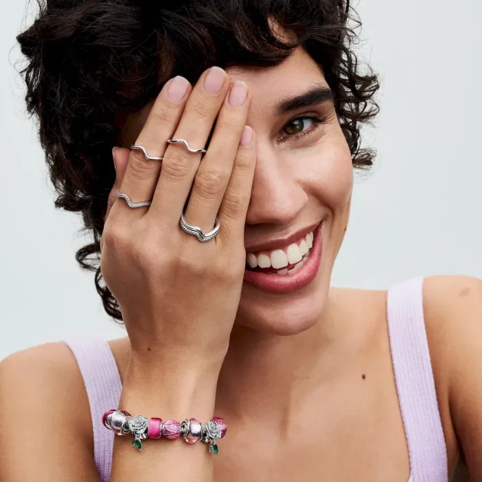 Encircled Pink Murano Glass Charm - Image 4