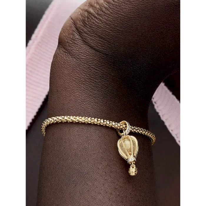 Sparkling Clear Hot Air Balloon Dangle Charm - Image 2