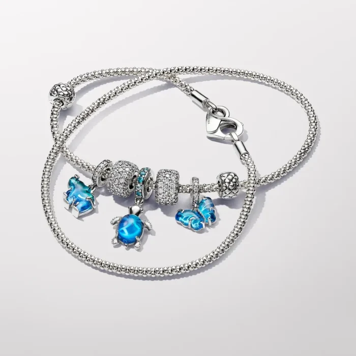 Blue Murano Glass Elephant Dangle Charm - Image 6