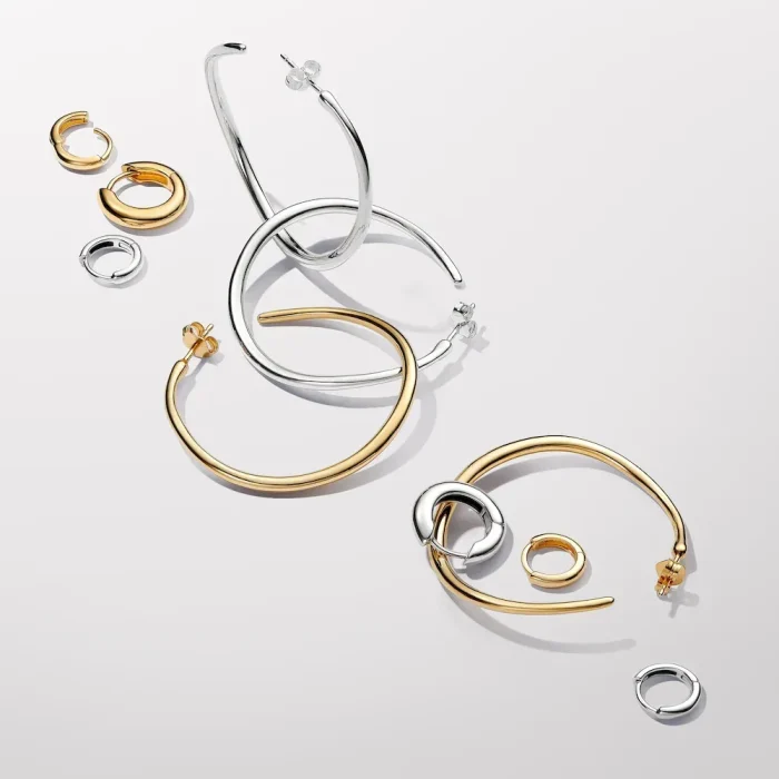 Organically Shaped 42 mm Open Hoop Earrings - Image 4