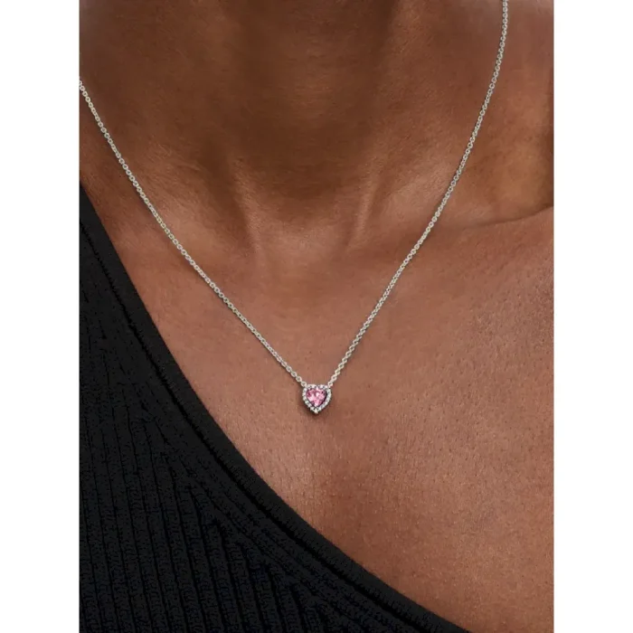 Pink Elevated Heart Necklace - Image 2