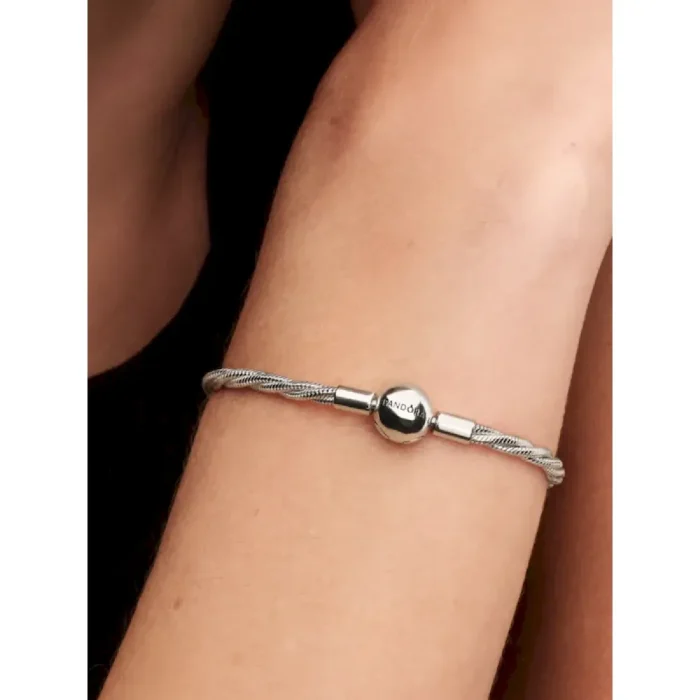 Round Pandora Clasp Twisted Snake Chain - Image 3