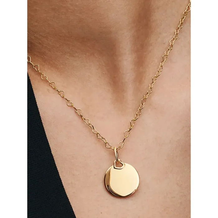 Engravable Round Tag Dangle Charm Necklace Set - Image 11