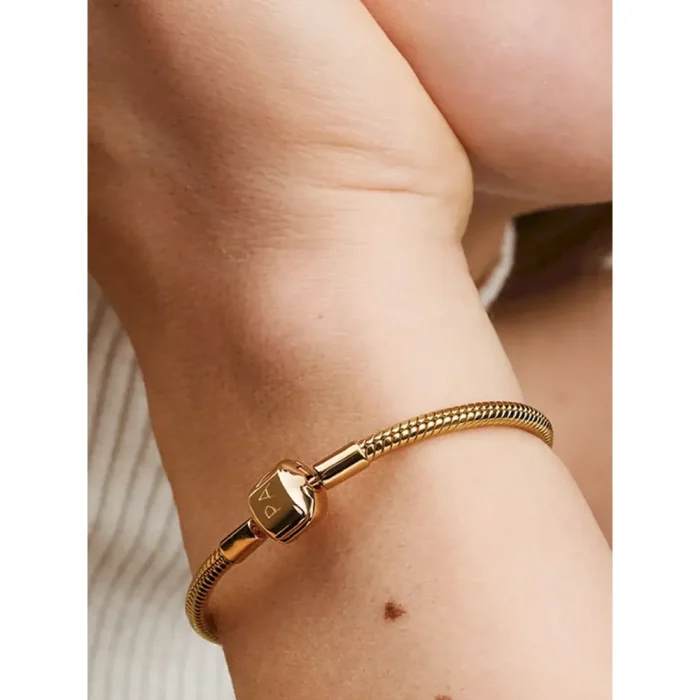 Barrel Clasp Snake Chain Bracelet - Image 2