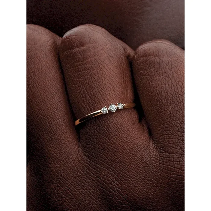 Pandora Era 14k Gold Lab-grown Diamond Triple Stone Ring - Image 2