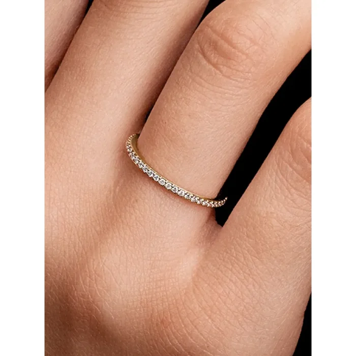 Pandora Era 14k Gold Lab-grown Diamond Half Eternity Pavé Band Ring - Image 3
