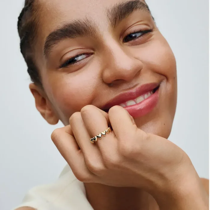 Row of Hearts Ring - Image 3