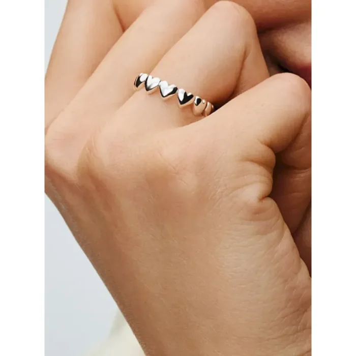 Row of Hearts Ring - Image 2