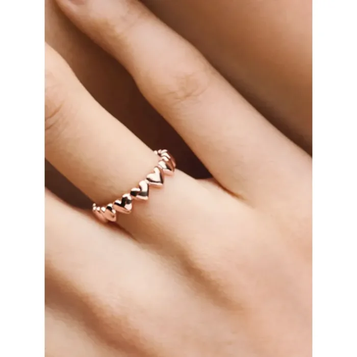 Row of Hearts Ring - Image 2