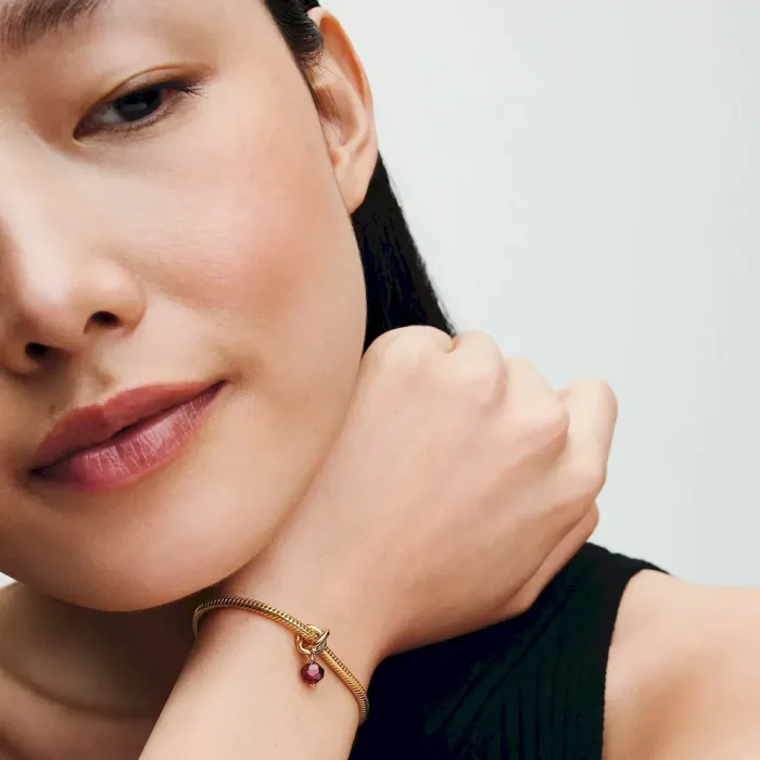 Faceted Red Eternity Circle Dangle Charm - Image 3