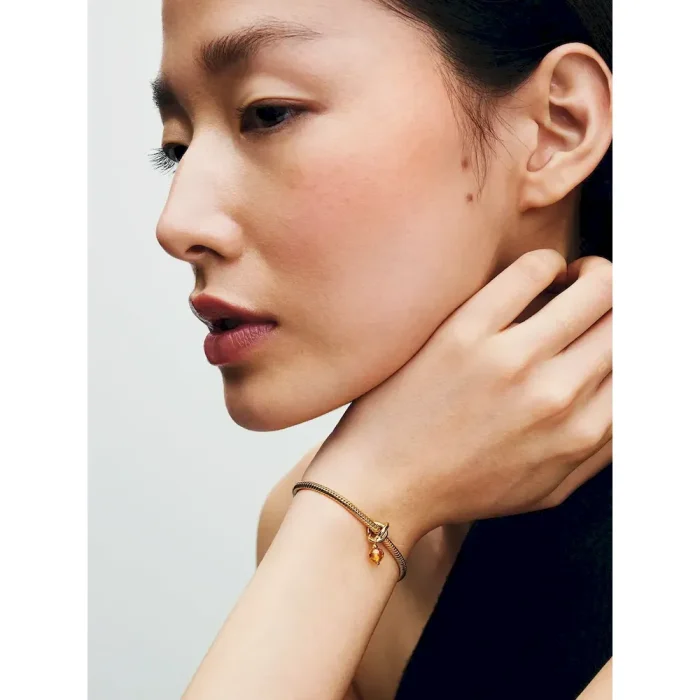 Faceted Honey Eternity Circle Dangle Charm - Image 3