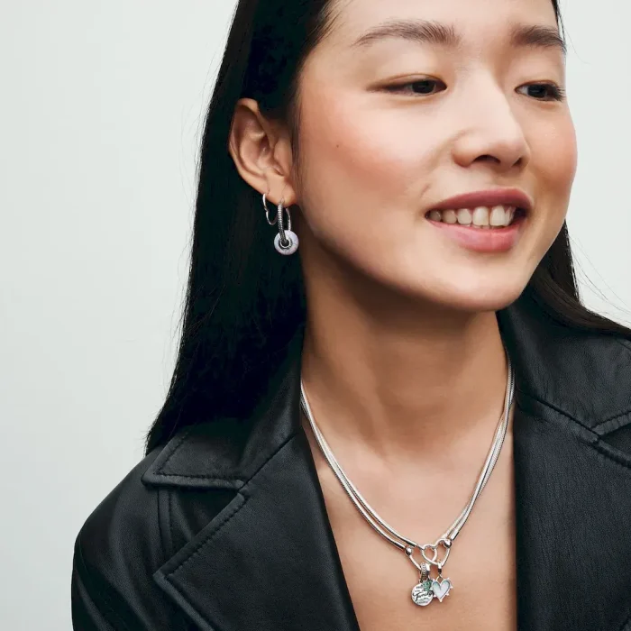 Asymmetrical Heart Hoop Earrings - Image 4