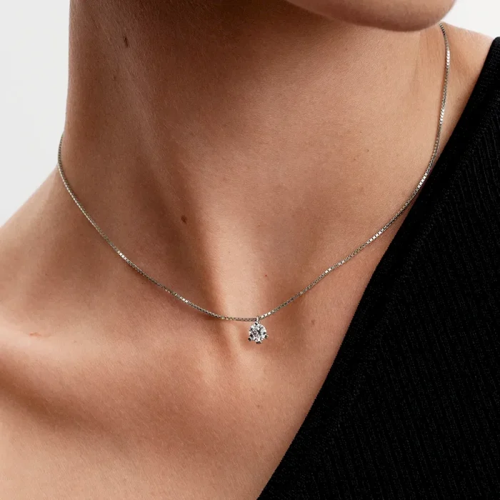 Pandora Nova 14k White Gold Lab-grown Diamond Pendant Necklace - Image 3