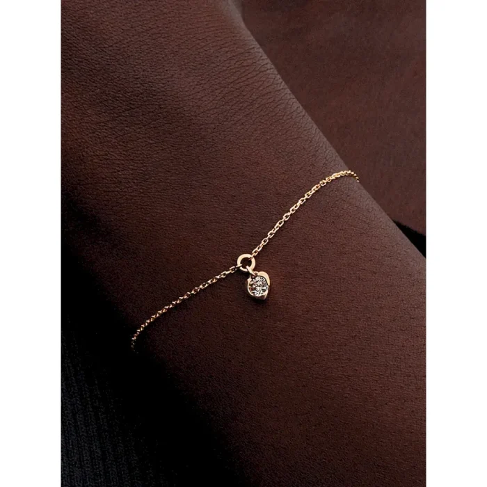 Pandora Talisman 14k Gold Lab-grown Diamond Heart Chain Bracelet - Image 3