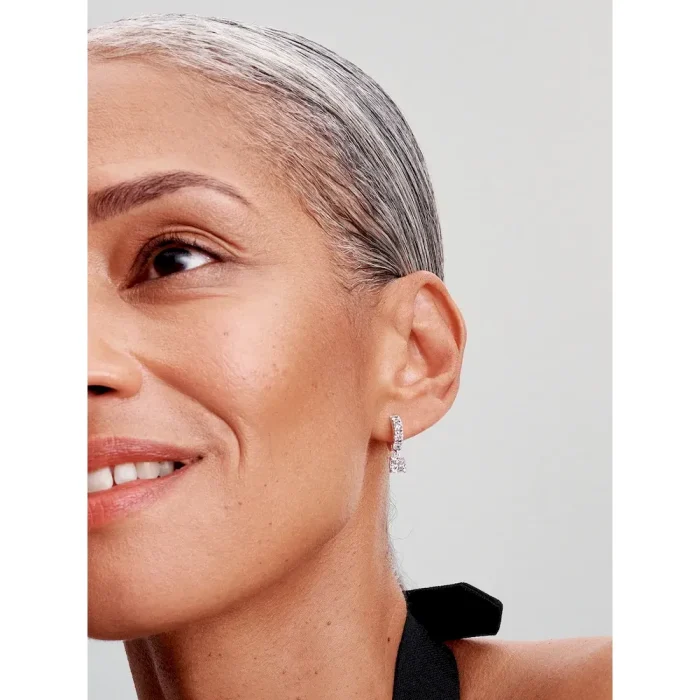 Pavé Dangle Hoop Earrings - Image 3