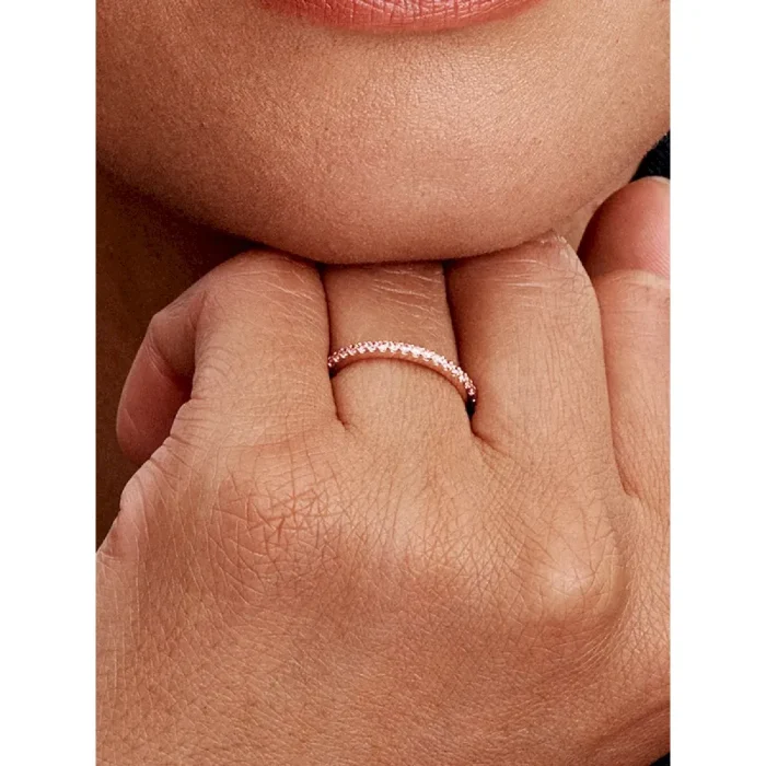 Pink Sparkling Elevated Heart Ring Set - Image 4