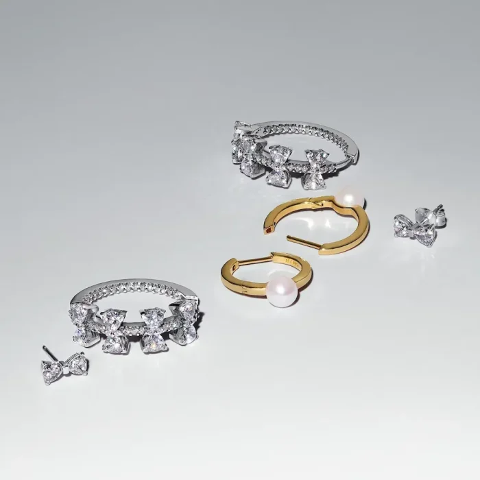 Sparkling Small Bow Stud Earrings - Image 5