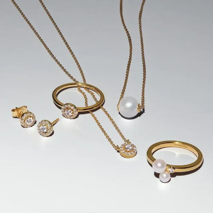 Round Pavé Halo Stud Earrings - Image 3