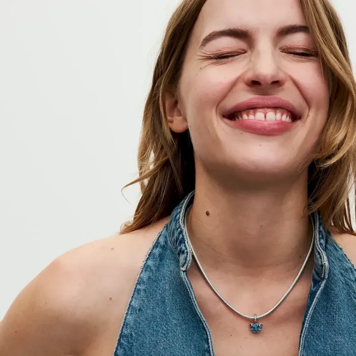 Blue Murano Glass Butterfly Dangle Charm - Image 3