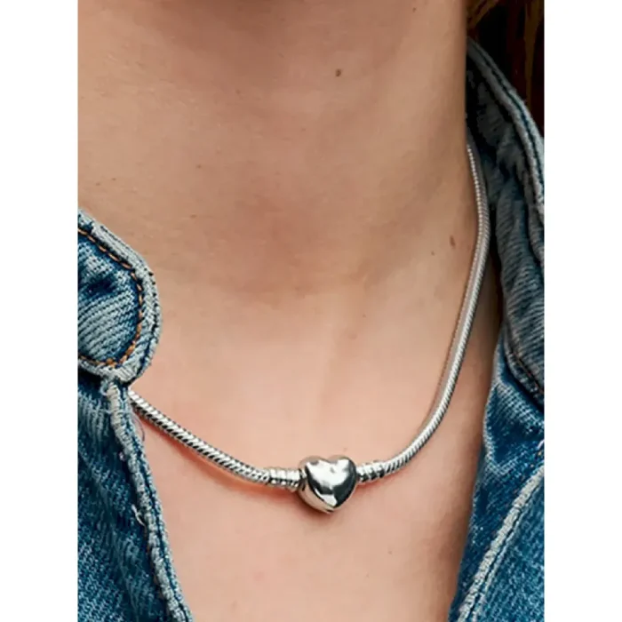 Pandora Moments Heart Clasp Snake Chain Necklace - Image 2