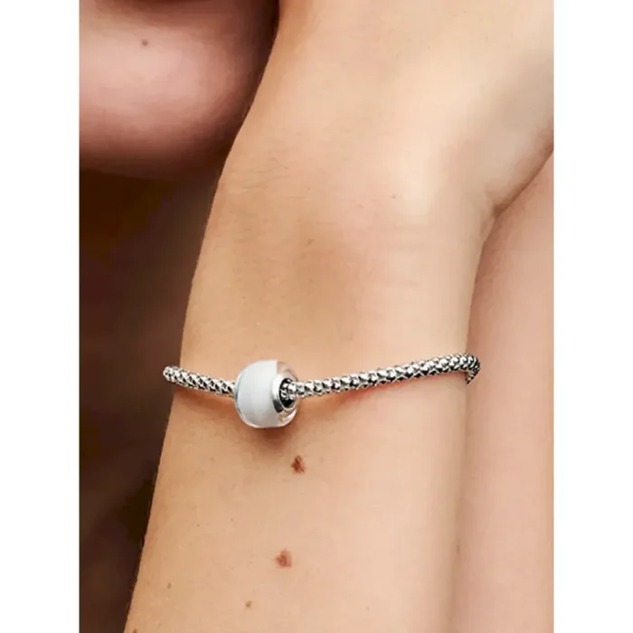 White Mini Murano Glass Charm - Image 2