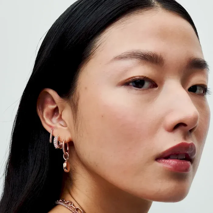 Pandora Timeless Pavé Double-row Hoop Earrings - Image 5