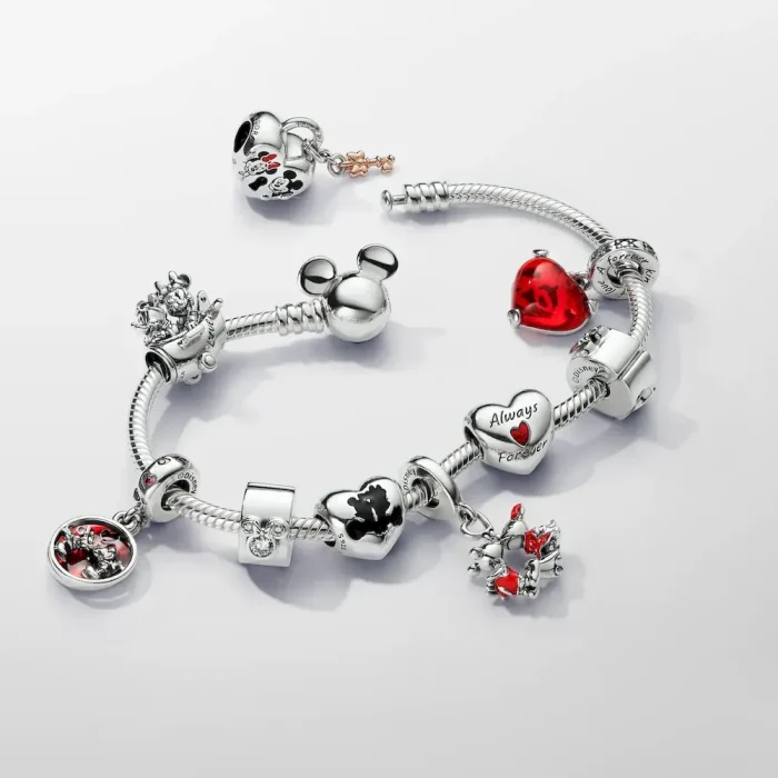 Disney Mickey Mouse Clasp Moments Snake Chain Bracelet - Image 5