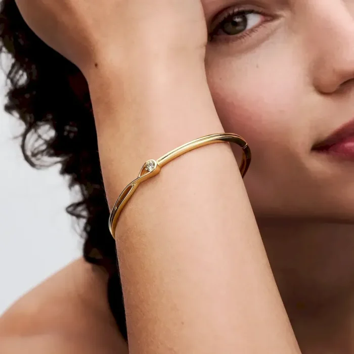 Pandora Infinite 14k Gold Lab-grown Diamond Bangle - Image 3