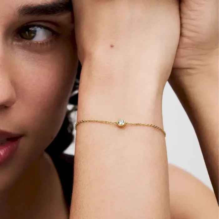 Pandora Era Bezel 14k Gold Lab-grown Diamond Chain Bracelet - Image 3