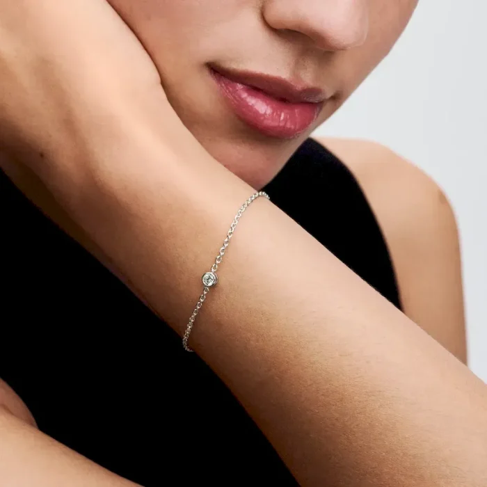 Pandora Era Bezel Sterling Silver Lab-grown Diamond Chain Bracelet - Image 3