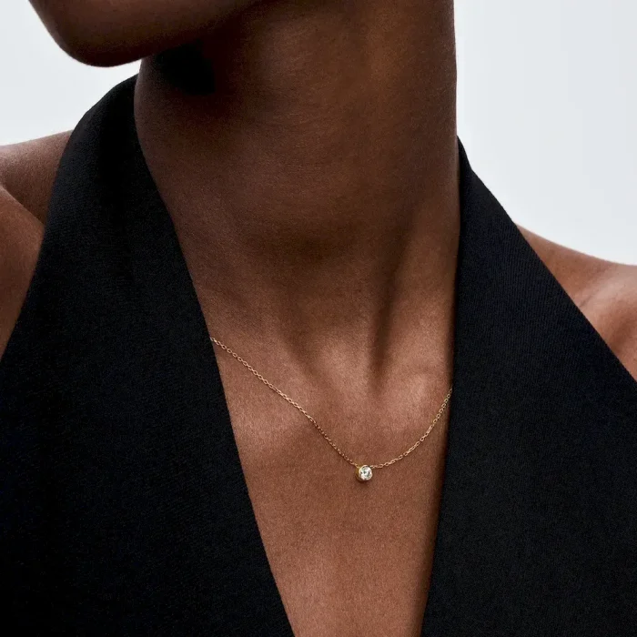 Pandora Era Bezel 14k Gold Lab-grown Diamond Pendant Necklace - Image 3